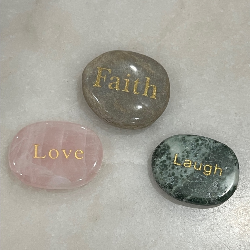 Set of Inspirational Stones with Gold Lettering